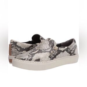 Dr Scholls Black White Faux Snakeskin Slip-On Sneakers $65